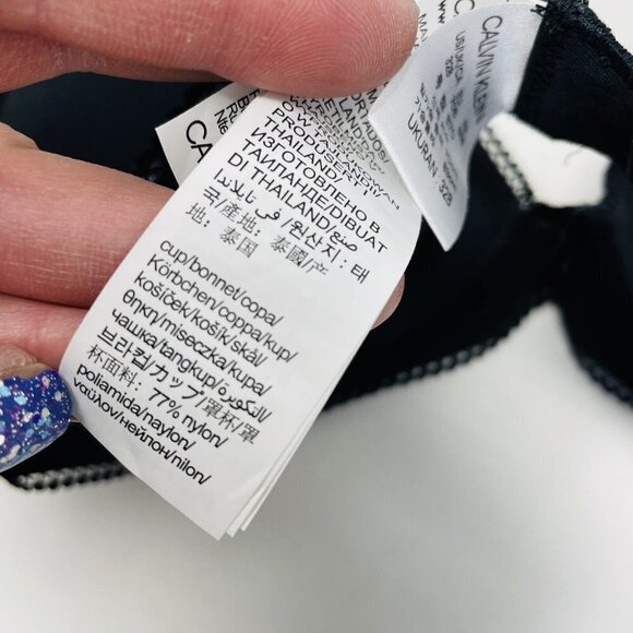 Calvin Klein Womens Size 32B Striped Lace Demi Bra QF5873 in Black $46 875 - Picture 6 of 6